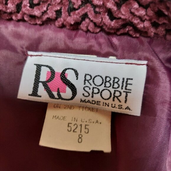 Vintage RS Robbie Sport Womens Size 8 Purple Soft Textured 3-Button Coat Jacket - Picture 3 of 9